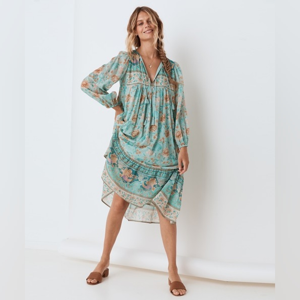 Spell And The Gypsy  Seashell Mermaid Boho Midi Dress Lined